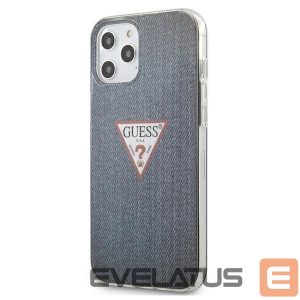 Back panel cover Guess  Guess GUHCP12LPCUJULDB iPhone 12 Pro Max 6.7" navy/dark blue hardcase Jeans Collection