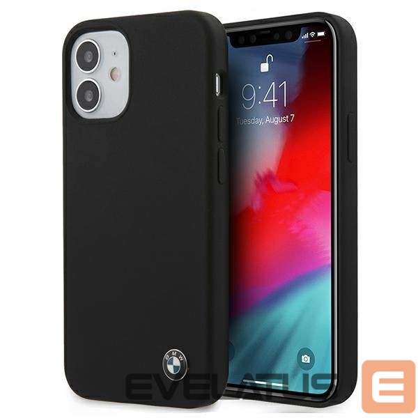 Back panel cover BMW BMW Silicone Signature Case for iPhone 12 mini - Black