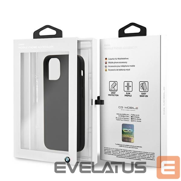 Back panel cover BMW BMW Silicone Signature Case for iPhone 12 mini - Black