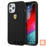 Back panel cover Ferrari  Ferrari FESSIHCP12LBK iPhone 12 Pro Max 6.7" black/black hardcase On Track Silicone 