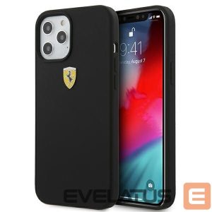 Back panel cover Ferrari  Ferrari FESSIHCP12LBK iPhone 12 Pro Max 6.7" black/black hardcase On Track Silicone 