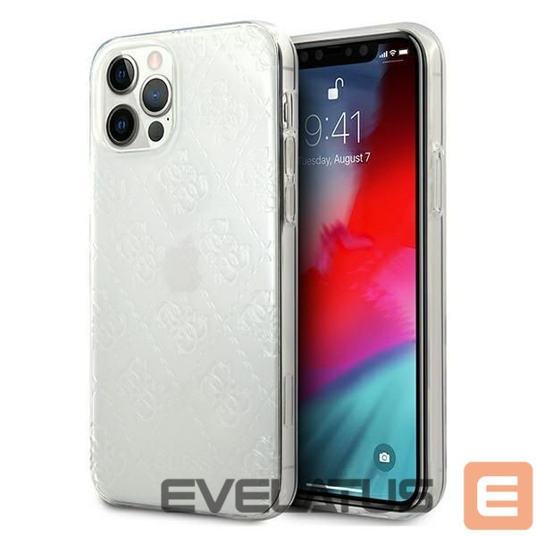 Back panel cover Guess Guess GUHCP12L3D4GTR iPhone 12 Pro Max 6.7" transparent hardcase 4G 3D Pattern Collection