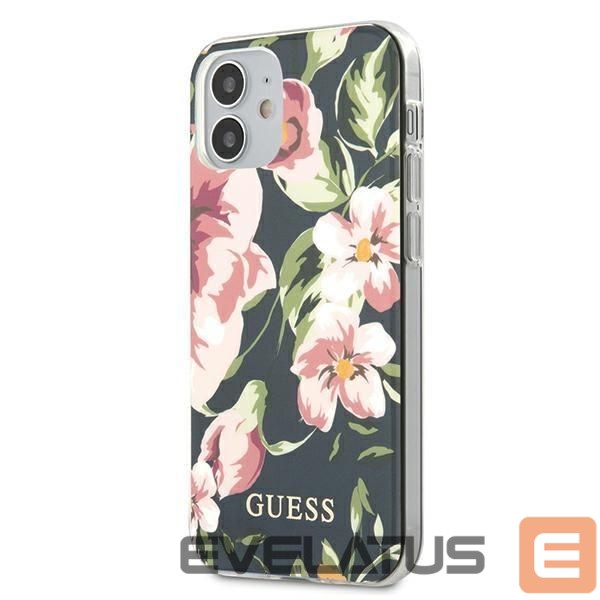 Back panel cover Guess Guess GUHCP12SIMLFL03 iPhone 12 mini 5.4" navy/navy N°3 Flower Collection