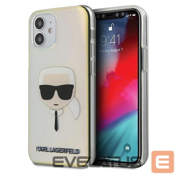Back panel cover Karl Lagerfeld Karl Lagerfeld Iridescent Karl's Head Case for iPhone 12 mini - Multicolor
