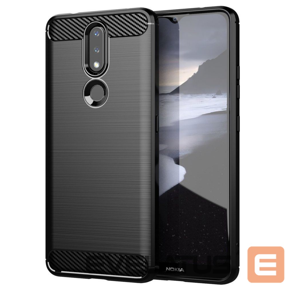 Back panel cover Hurtel Carbon Case Flexible Cover TPU Case for Nokia 2.4 black
