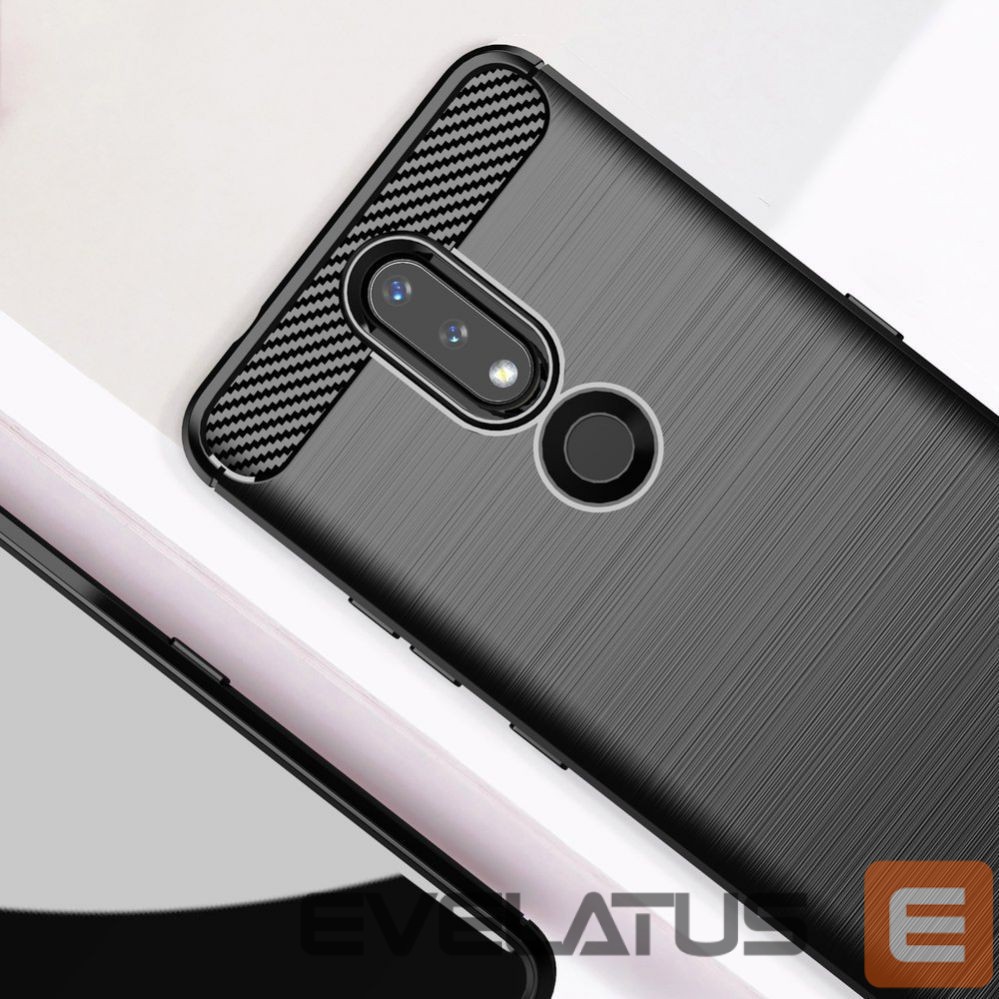 Back panel cover Hurtel Carbon Case Flexible Cover TPU Case for Nokia 2.4 black