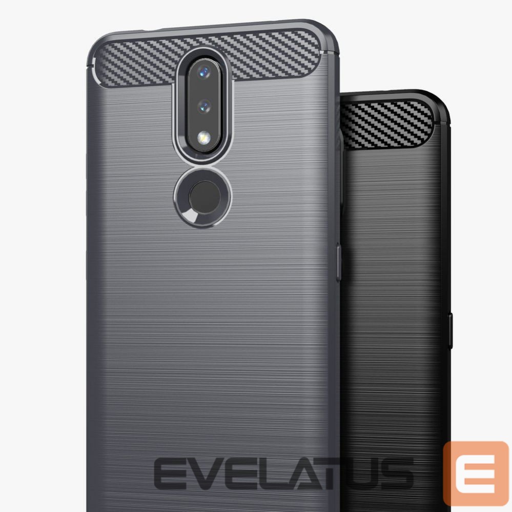 Back panel cover Hurtel Carbon Case Flexible Cover TPU Case for Nokia 2.4 black