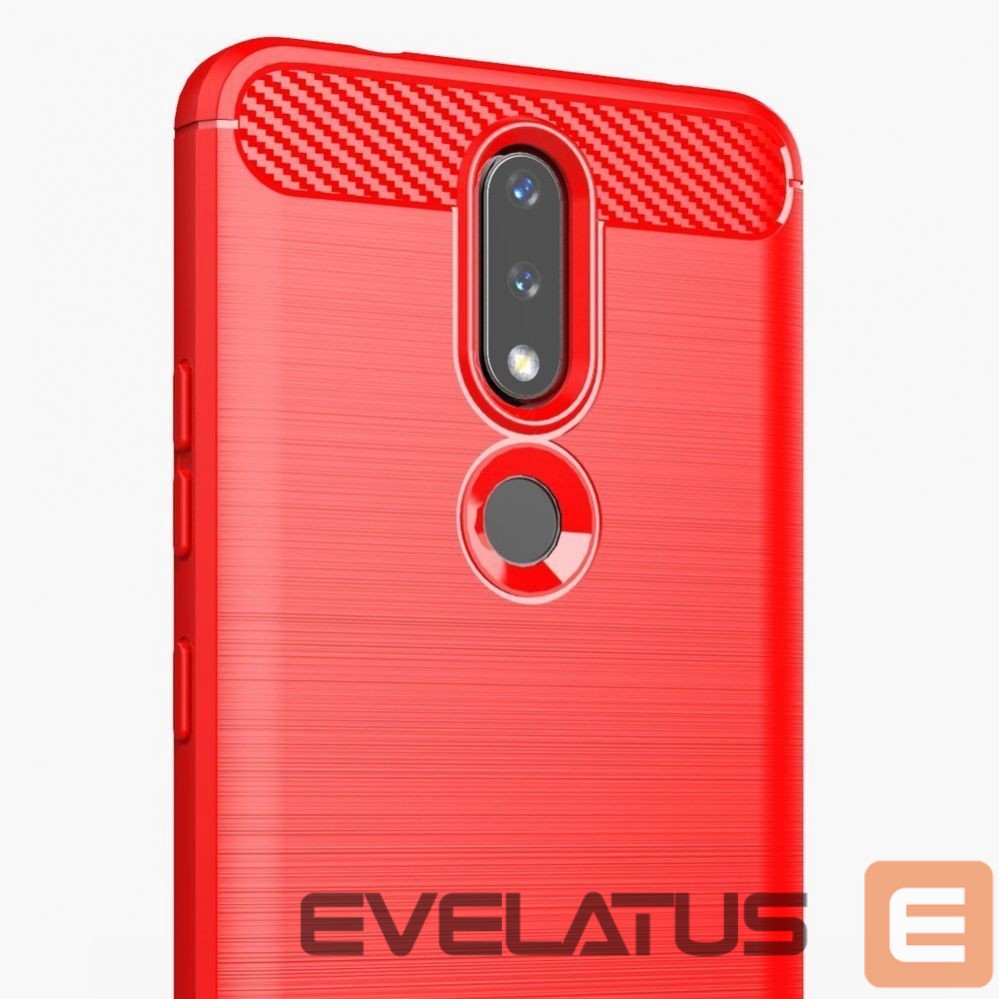 Back panel cover Hurtel Carbon Case Flexible Cover TPU Case for Nokia 2.4 black