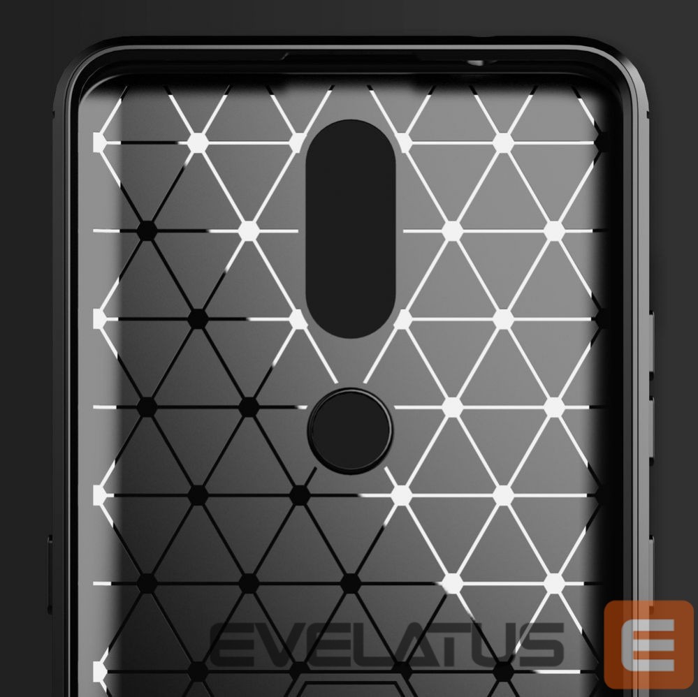 Back panel cover Hurtel Carbon Case Flexible Cover TPU Case for Nokia 2.4 black