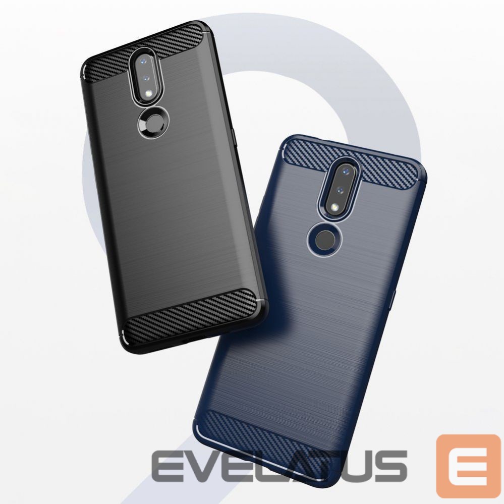 Back panel cover Hurtel Carbon Case Flexible Cover TPU Case for Nokia 2.4 black