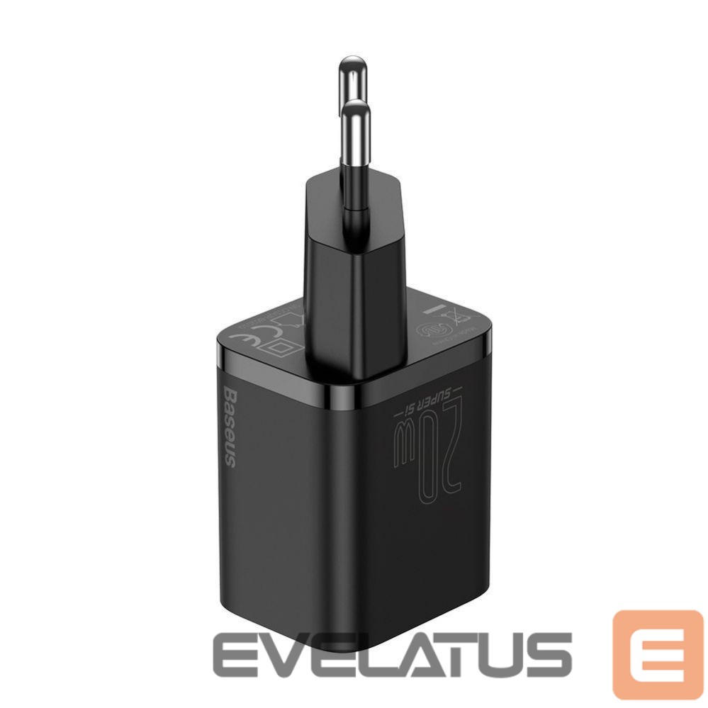 Adapter Baseus Baseus Super Si 1C fast charger USB Type C 20W Power Delivery + USB Type C - Lightning cable 1m black (TZCCSUP-B01)