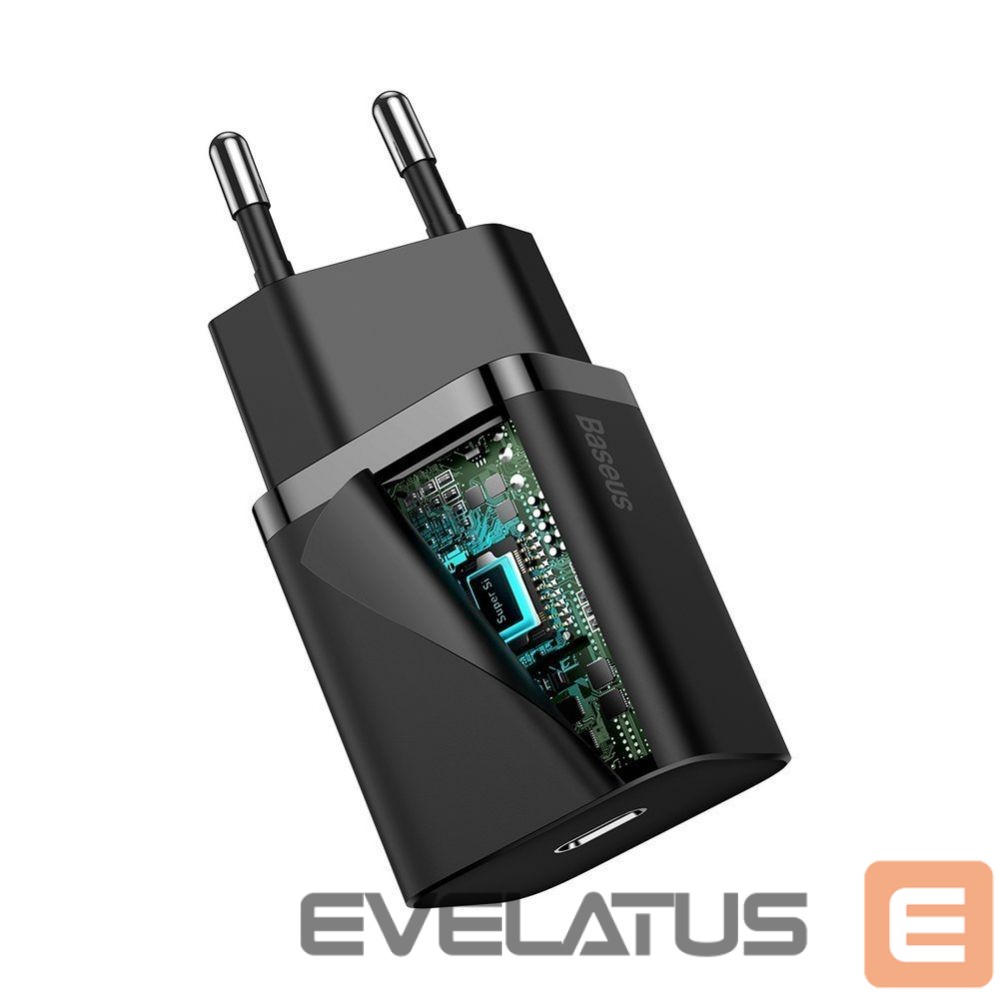 Adapter Baseus Baseus Super Si 1C fast charger USB Type C 20W Power Delivery + USB Type C - Lightning cable 1m black (TZCCSUP-B01)