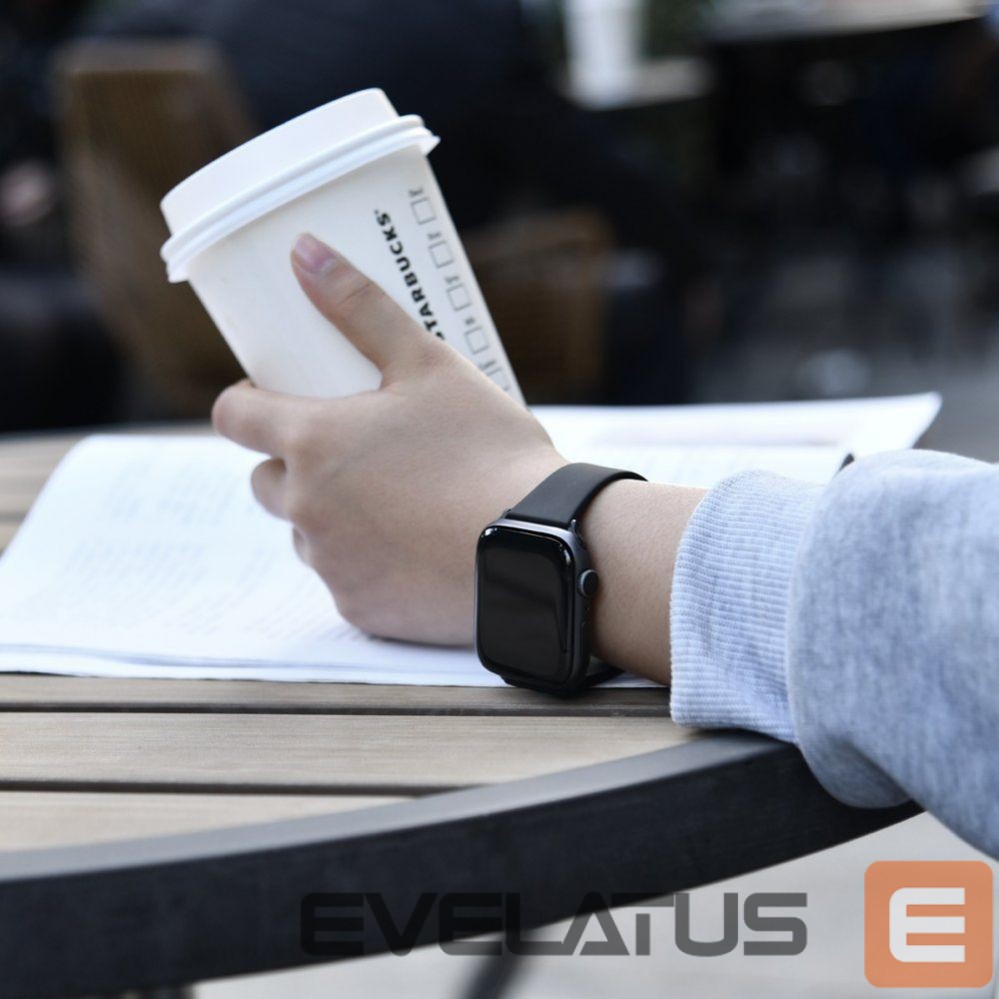 Back panel cover Baseus Baseus Slip-Thru strap band bracelet for Apple Watch 3/4/5/6/SE 38mm/40mm black (LBWSE-01)