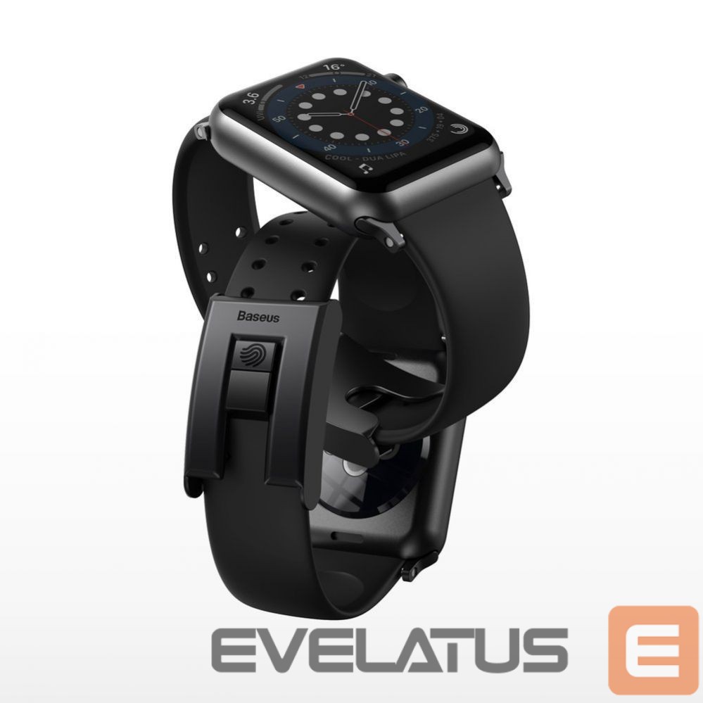 Back panel cover Baseus Baseus Slip-Thru strap band bracelet for Apple Watch 3/4/5/6/SE 38mm/40mm black (LBWSE-01)
