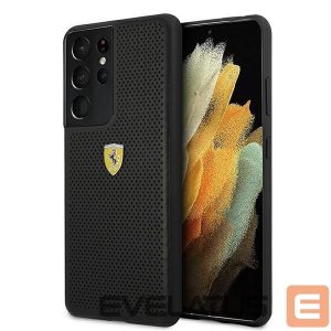 Back panel cover Ferrari  Ferrari FESPEHCS21LBK S21 Ultra G996 black/black hardcase On Track Perforated