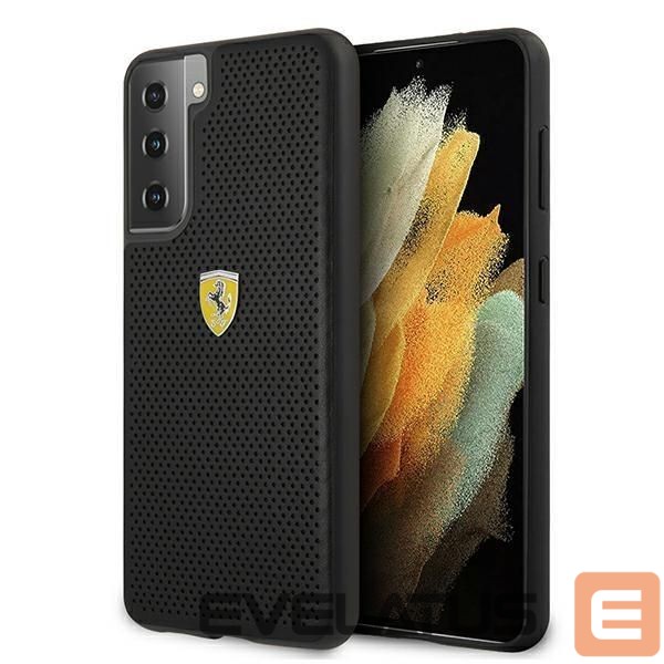 Back panel cover Ferrari Ferrari FESPEHCS21MBK S21+ G996 black/black hardcase On Track Perforated
