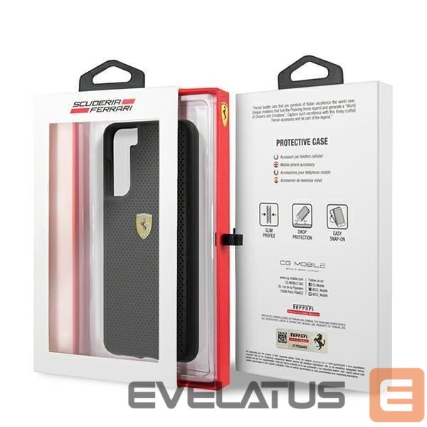 Back panel cover Ferrari Ferrari FESPEHCS21MBK S21+ G996 black/black hardcase On Track Perforated
