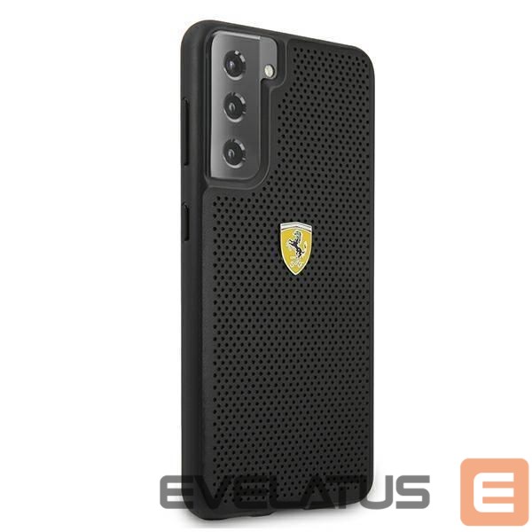 Back panel cover Ferrari Ferrari FESPEHCS21MBK S21+ G996 black/black hardcase On Track Perforated