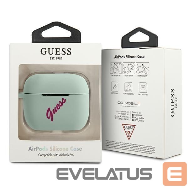 Back panel cover Guess Guess GUACAPLSVSBF AirPods Pro cover blue fuchsia/blue fuschia Silicone Vintage