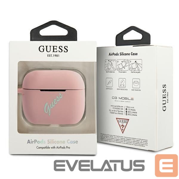 Back panel cover Guess Guess GUACAPLSVSPG AirPods Pro cover rose green/pink green Silicone Vintage