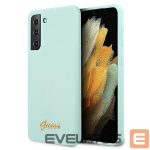 Back panel cover Guess  Guess GUHCS21MLSLMGLB S21+ G996 blue/blue hardcase Silicone Script Metal Logo
