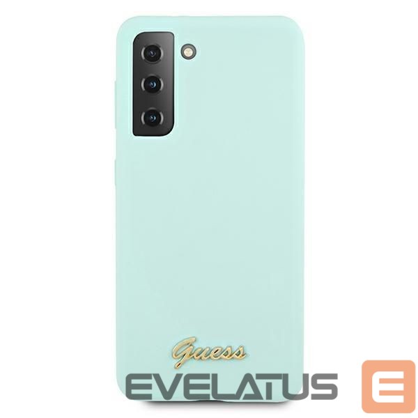 Back panel cover Guess Guess GUHCS21MLSLMGLB S21+ G996 blue/blue hardcase Silicone Script Metal Logo