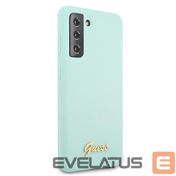 Back panel cover Guess Guess GUHCS21MLSLMGLB S21+ G996 blue/blue hardcase Silicone Script Metal Logo