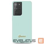 Back panel cover Guess  Guess GUHCS21LLSLMGLB S21 Ultra G998 blue/blue hardcase Silicone Script Metal Logo 