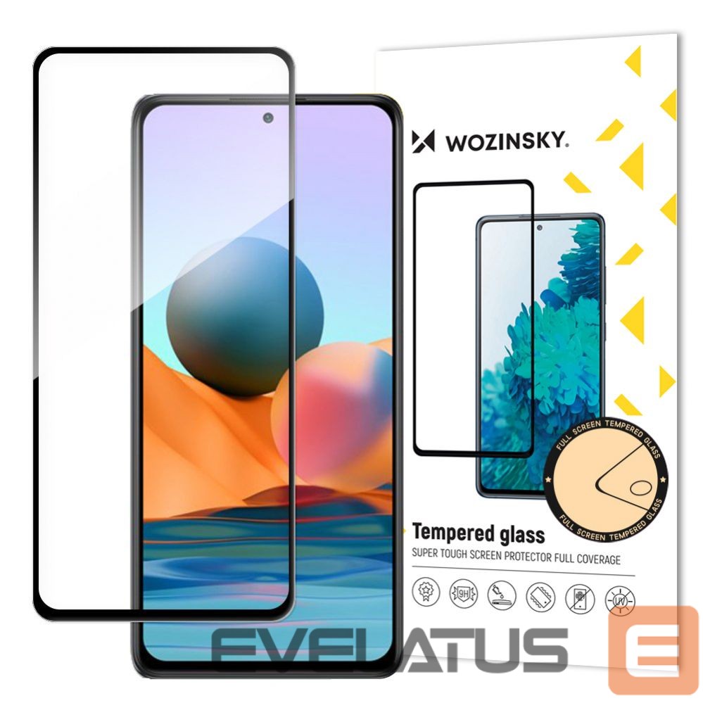 Protective glass Wozinsky Wozinsky Super Durable Full Glue Full Screen Tempered Glass with Frame Case Friendly Xiaomi Redmi Note 12 Pro+ / Note 12 Pro / Note 12 5G / Note 12 / Xiaomi Redmi Note 10 Pro / Xiaomi 12T / 12 T Pro / Mi 11i / Mi 11T / Mi 11T Pro / POCO F3 / POCO X5 5G