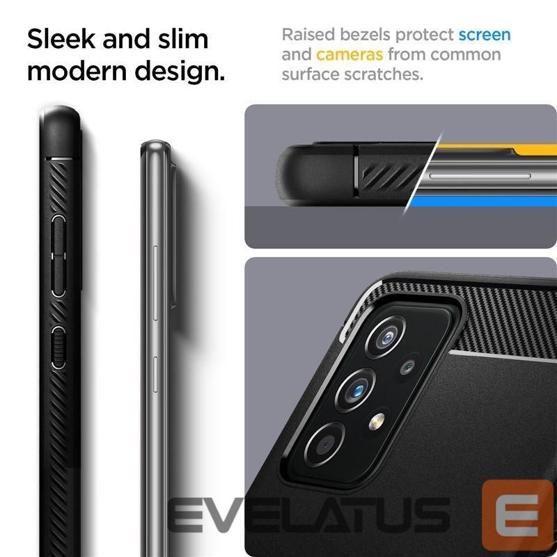 Back panel cover Spigen Spigen Rugged Armor Case for Samsung Galaxy A52 / A52S - Matte Black
