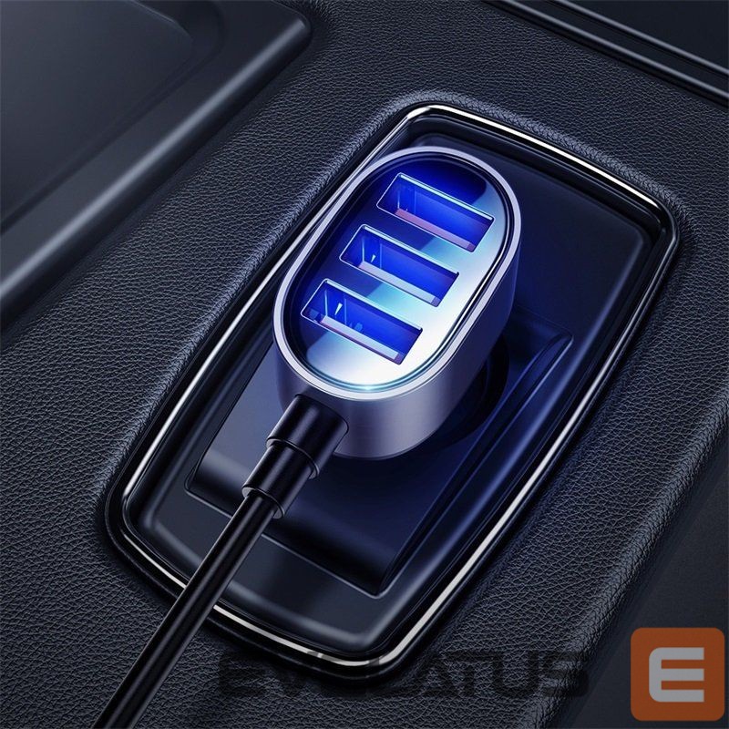 Adapter Joyroom Joyroom fast car charger 5x USB 6.2 A with extension cable black (JR-CL03)