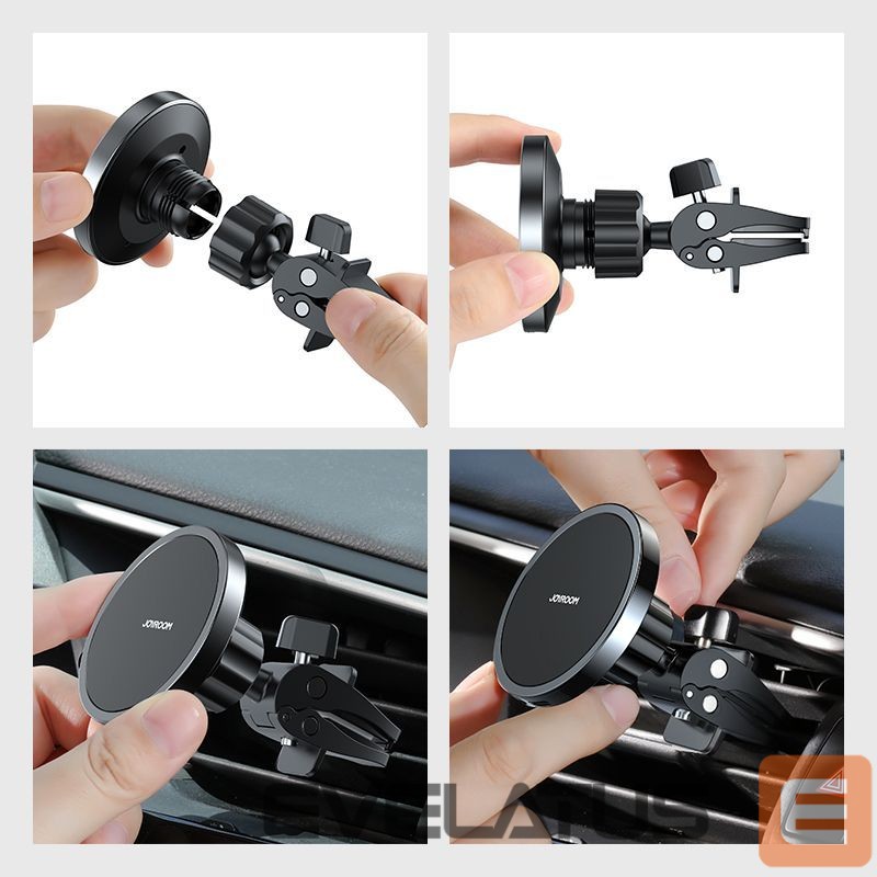 Adapter Joyroom Joyroom Car Magnetic Holder Qi Wireless Inductive Charger 15W (MagSafe Compatible for iPhone) Black (JR-ZS240)