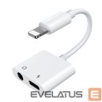 Cable Joyroom  Joyroom S-Y104 headphone adapter Lightning - Lightning / mini jack 3.5mm - white 
