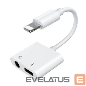 Cable Joyroom  Joyroom S-Y104 headphone adapter Lightning - Lightning / mini jack 3.5mm - white 