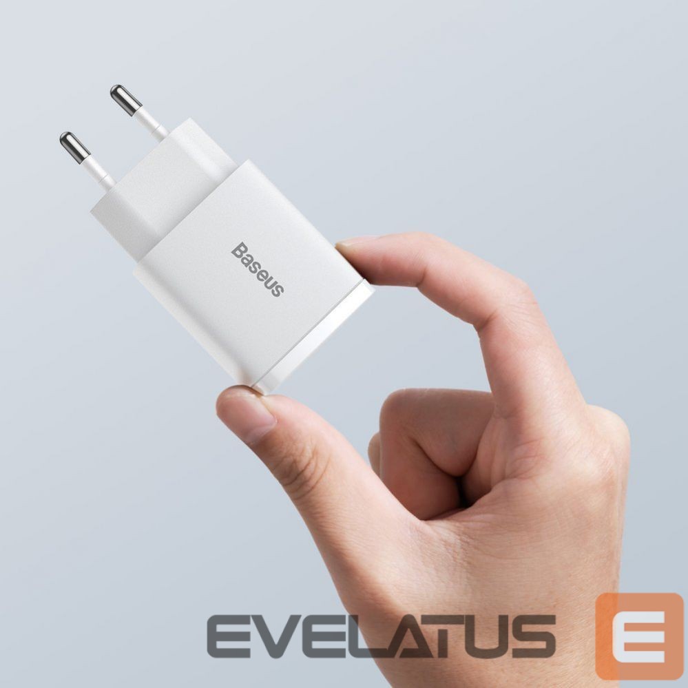 Adapter Baseus Baseus Compact fast charger USB / USB Type C 20W 3A Power Delivery Quick Charge 3.0 white (CCXJ-B02) White
