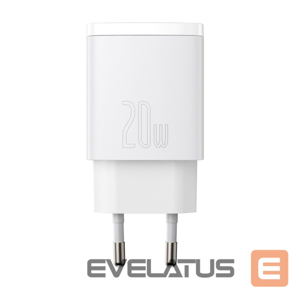 Adapter Baseus Baseus Compact fast charger USB / USB Type C 20W 3A Power Delivery Quick Charge 3.0 white (CCXJ-B02) White