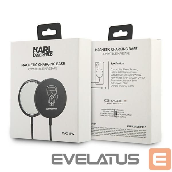 Adapter Karl Lagerfeld Karl Lagerfeld 15W Wireless Charger with MagSafe - Black