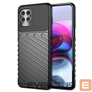 Back panel cover Hurtel  Thunder Case Flexible Tough Rugged Cover TPU Case for Motorola Moto G100 / Edge S black 