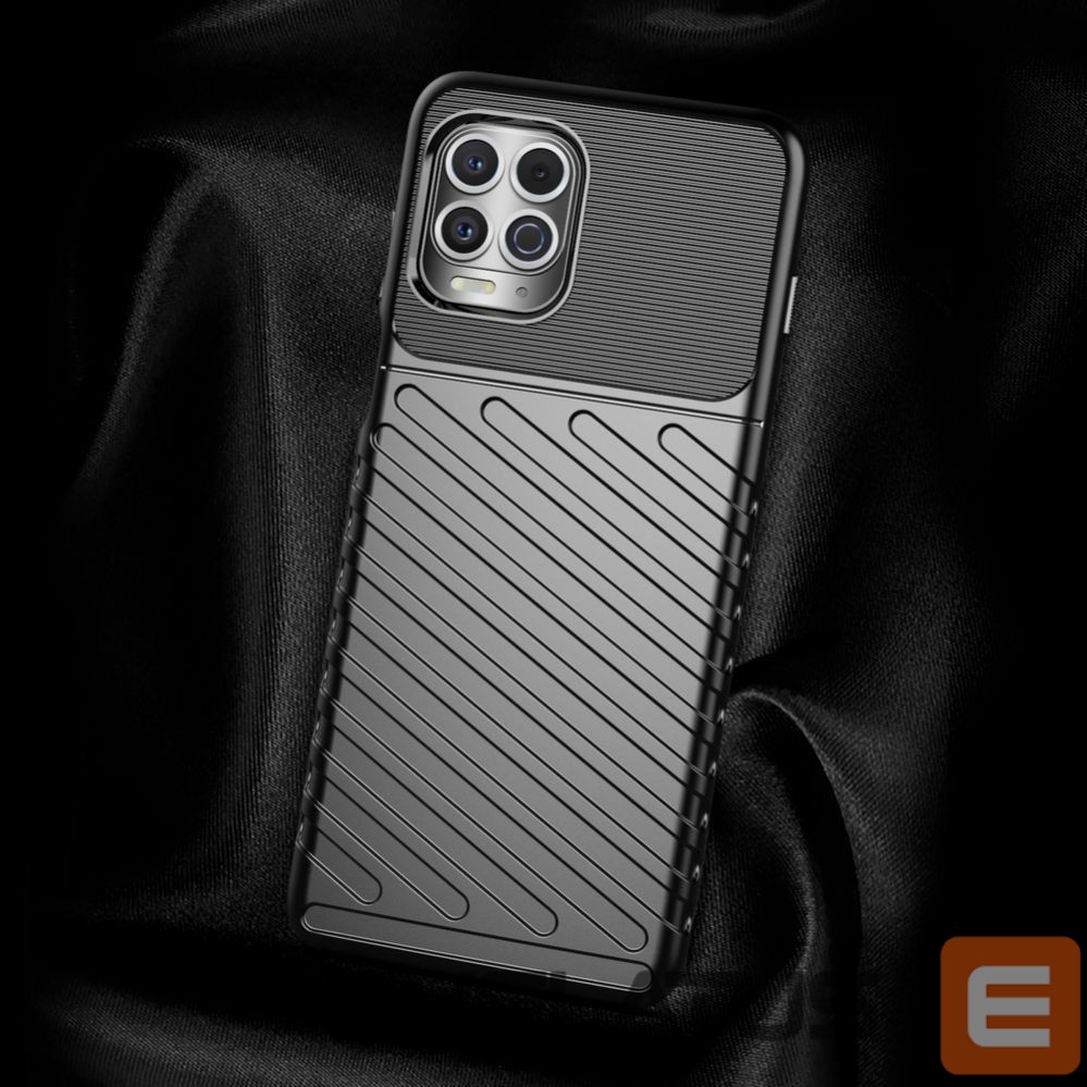 Back panel cover Hurtel Thunder Case Flexible Tough Rugged Cover TPU Case for Motorola Moto G100 / Edge S black