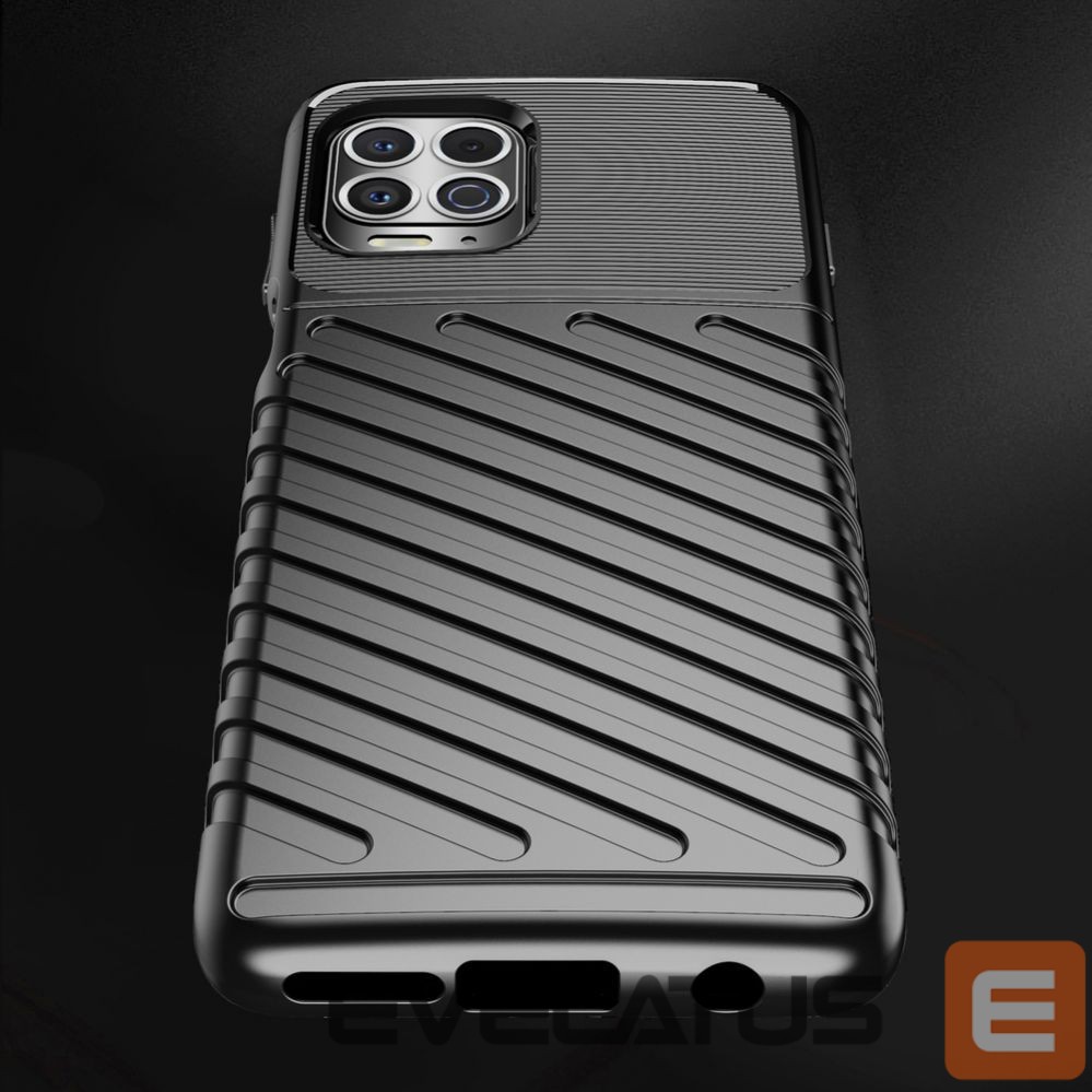Back panel cover Hurtel Thunder Case Flexible Tough Rugged Cover TPU Case for Motorola Moto G100 / Edge S black