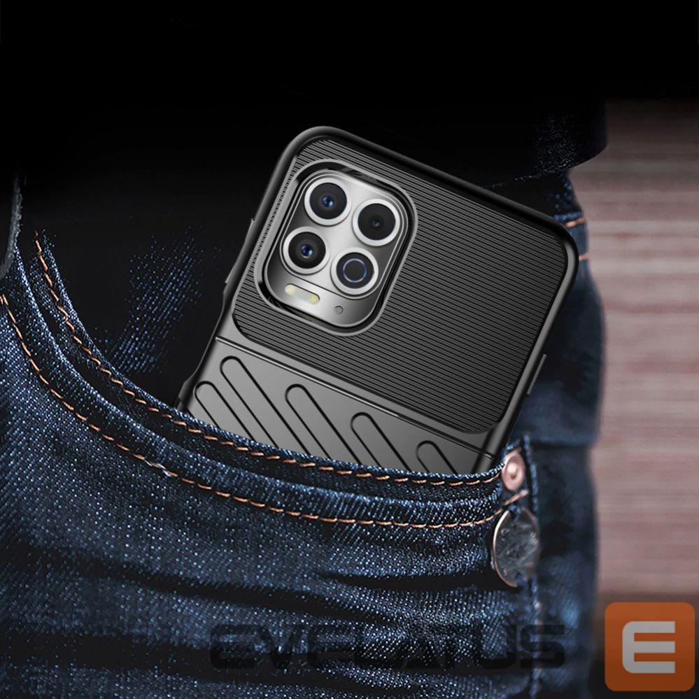 Back panel cover Hurtel Thunder Case Flexible Tough Rugged Cover TPU Case for Motorola Moto G100 / Edge S black