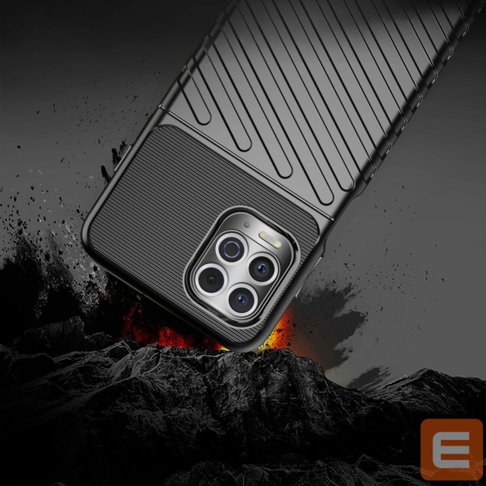 Back panel cover Hurtel Thunder Case Flexible Tough Rugged Cover TPU Case for Motorola Moto G100 / Edge S black