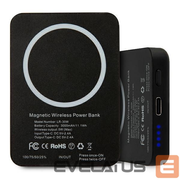 Power bank Karl Lagerfeld Karl Lagerfeld 3000mAh Inductive Powerbank with MagSafe - Black