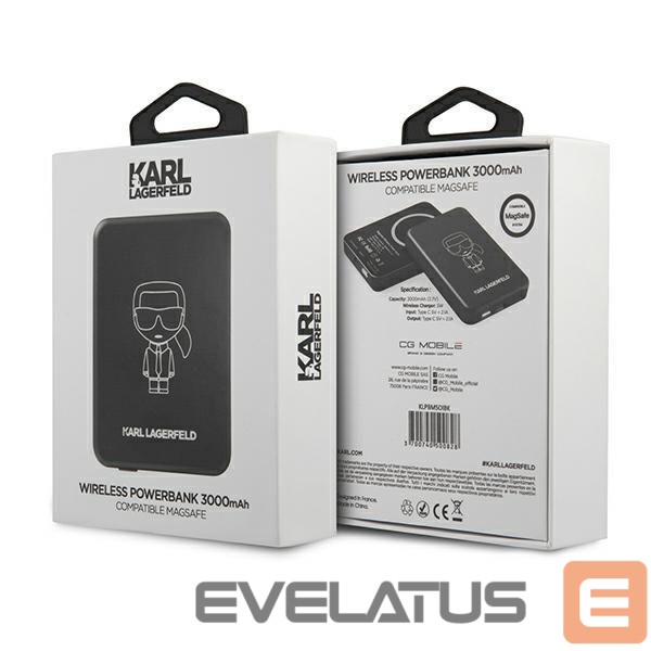 Power bank Karl Lagerfeld Karl Lagerfeld 3000mAh Inductive Powerbank with MagSafe - Black