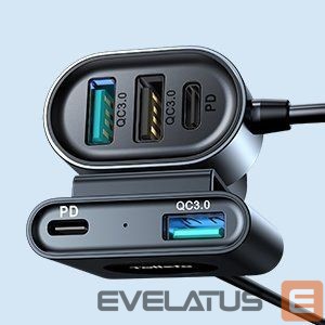 Adapter Joyroom Joyroom car charger 2xPD + 2xQC3.0 72W 1.5m black (JR-CL05)