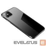 Back panel cover Hurtel  Clear Color Case Gel TPU Electroplating frame Cover for Samsung Galaxy A22 4G black 