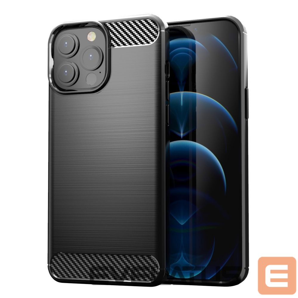 Back panel cover Hurtel Carbon Case Flexible Cover TPU Case for iPhone 13 Pro black