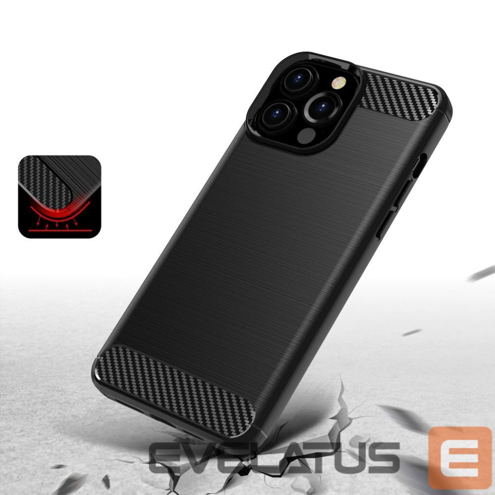 Back panel cover Hurtel Carbon Case Flexible Cover TPU Case for iPhone 13 Pro black