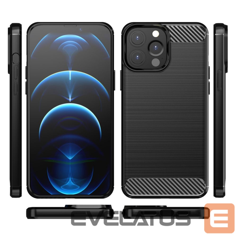 Back panel cover Hurtel Carbon Case Flexible Cover TPU Case for iPhone 13 Pro black