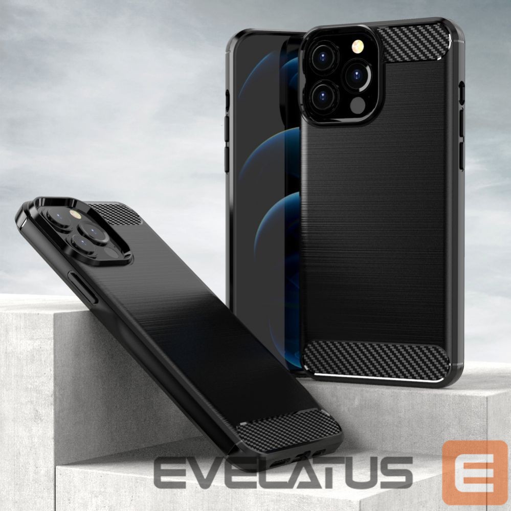 Back panel cover Hurtel Carbon Case Flexible Cover TPU Case for iPhone 13 Pro black